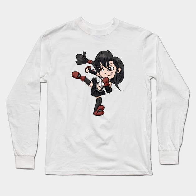 Chibi Final Fantasy 7 Tifa Lockhart Long Sleeve T-Shirt by Gamers Utopia